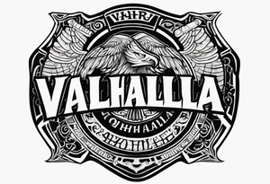 Valhalla round shield dark cloud axe tattoo idea