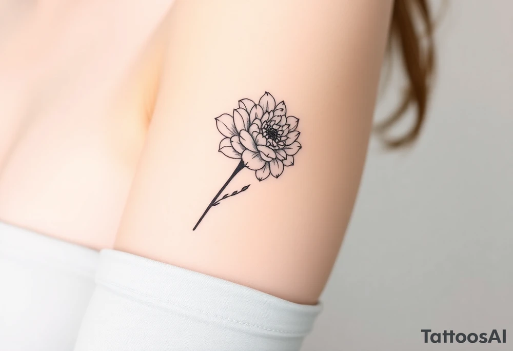 Rose and Chrysanthemum bouquet tattoo tattoo idea