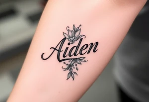 The name Aiden with a theme of love tattoo idea