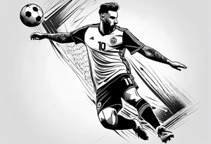 Soccer tattoo where you can see a player shooting tattoo idea