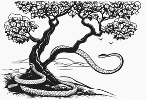 Snake in a tree 
 if I cannot bed the will of heaven, then I shall move hell tattoo idea