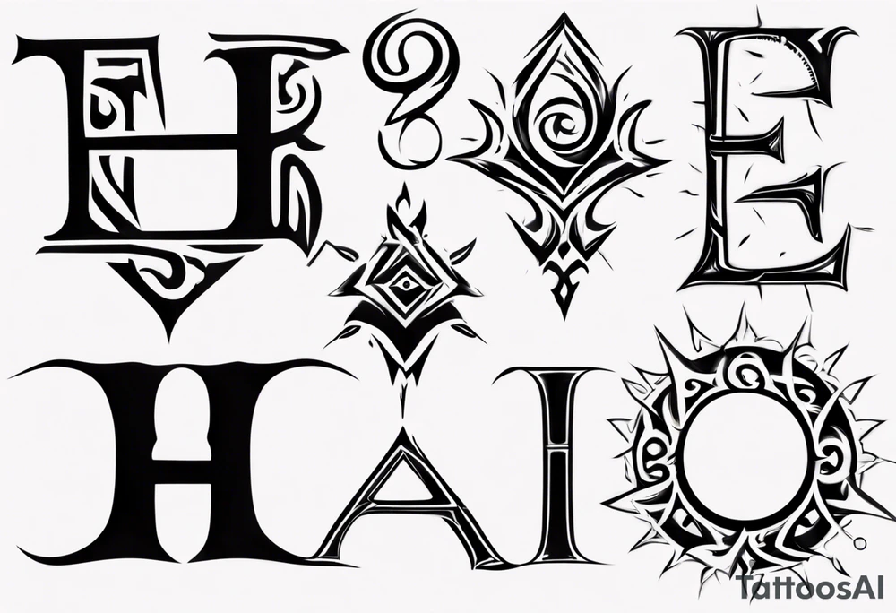 combine the letters E and H tattoo idea