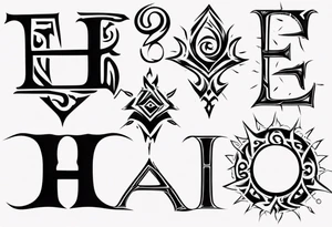 combine the letters E and H tattoo idea