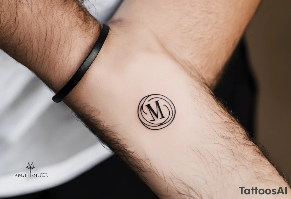 small tattoo on the forearm of a man with the initials MLJ, date of birth 22/09/22 in the style of a moluccan tattoo tattoo idea