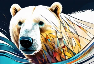 mona lisa but a polar bear tattoo idea