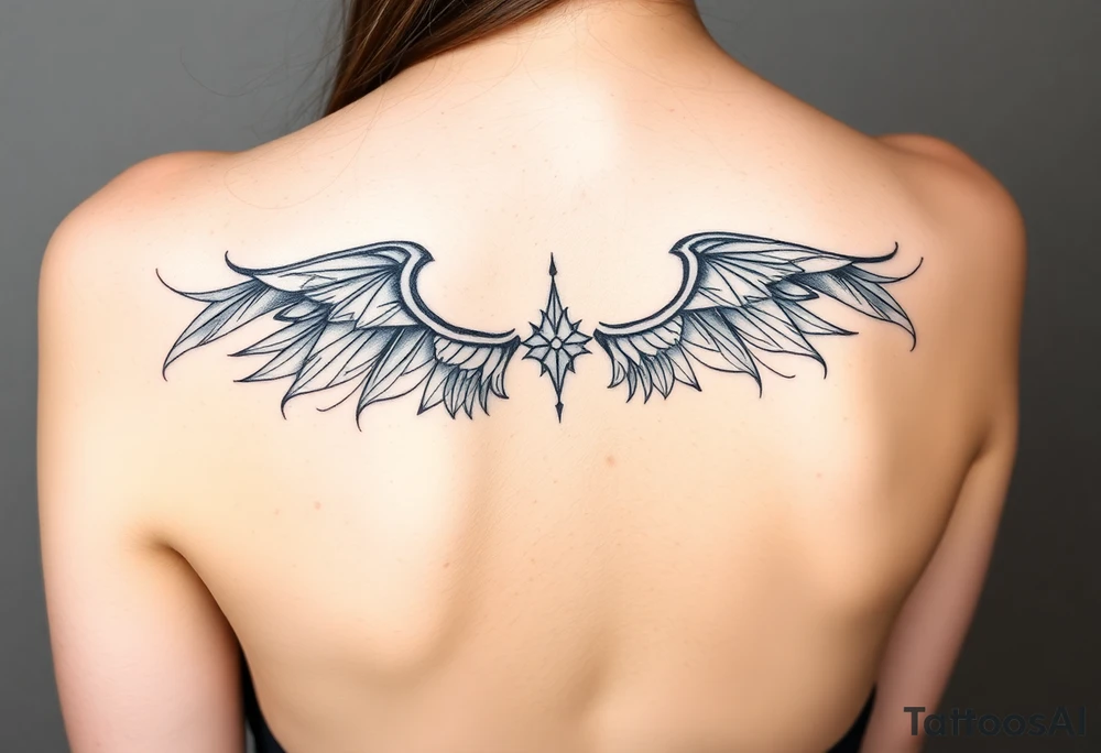 Unique sonder tattoo on shoulder to bicep tattoo idea