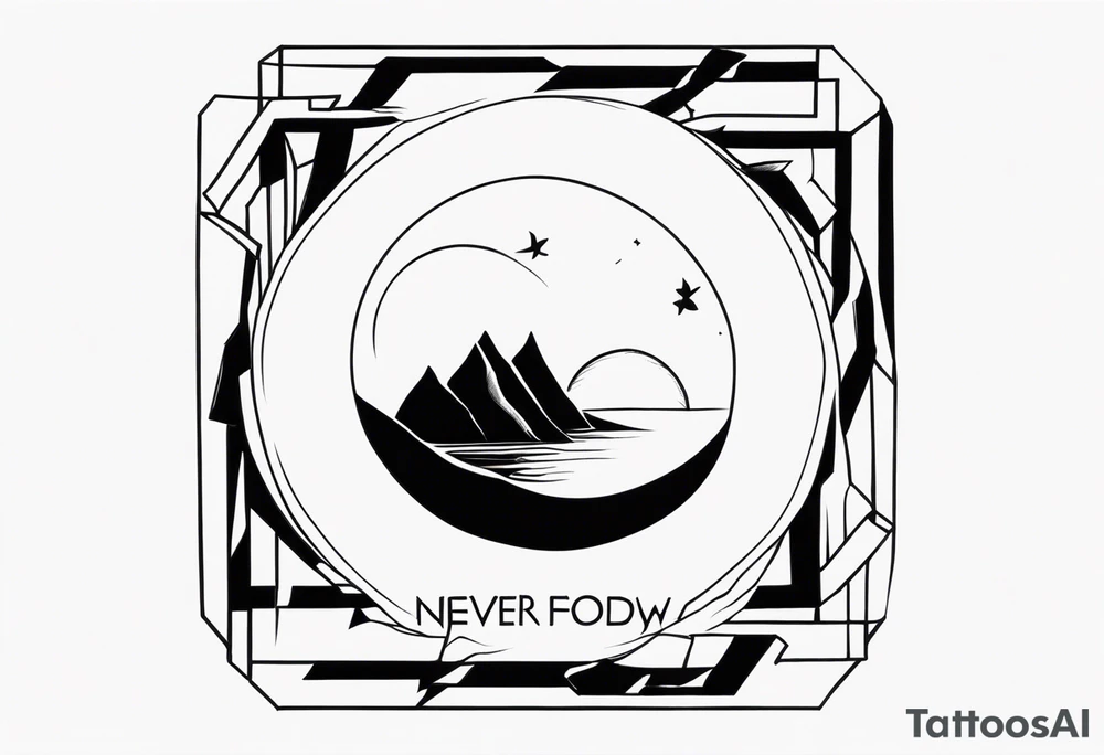 Minimalist design for a small tattoo with quote " never fold never back down" tattoo idea