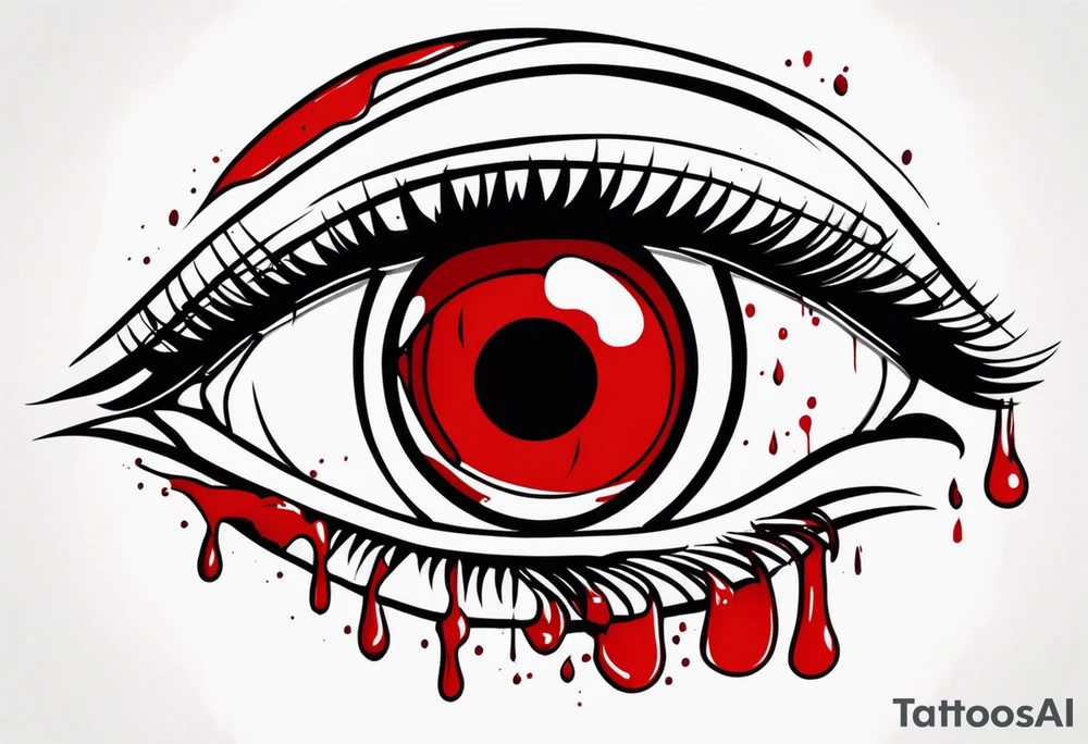 Blood crying eye tattoo design tattoo idea