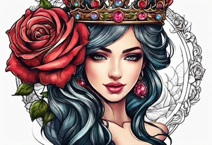 the rose queen's crown with a heart tattoo idea