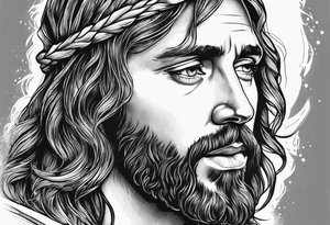 jesus side profile tattoo idea