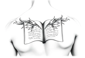 artistic open book tattoo idea