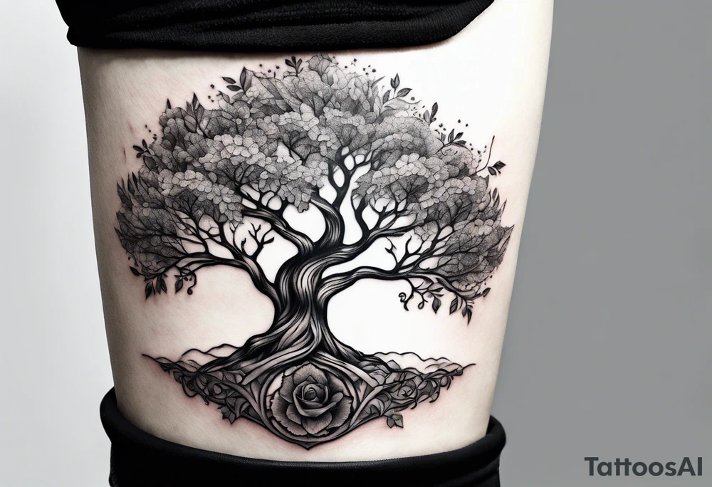 tree in the shape of a hand tattoo idea