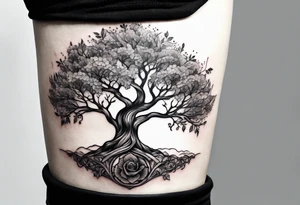 tree in the shape of a hand tattoo idea
