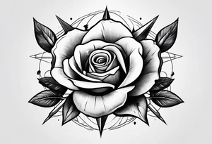 five arrows and a single rose tattoo idea