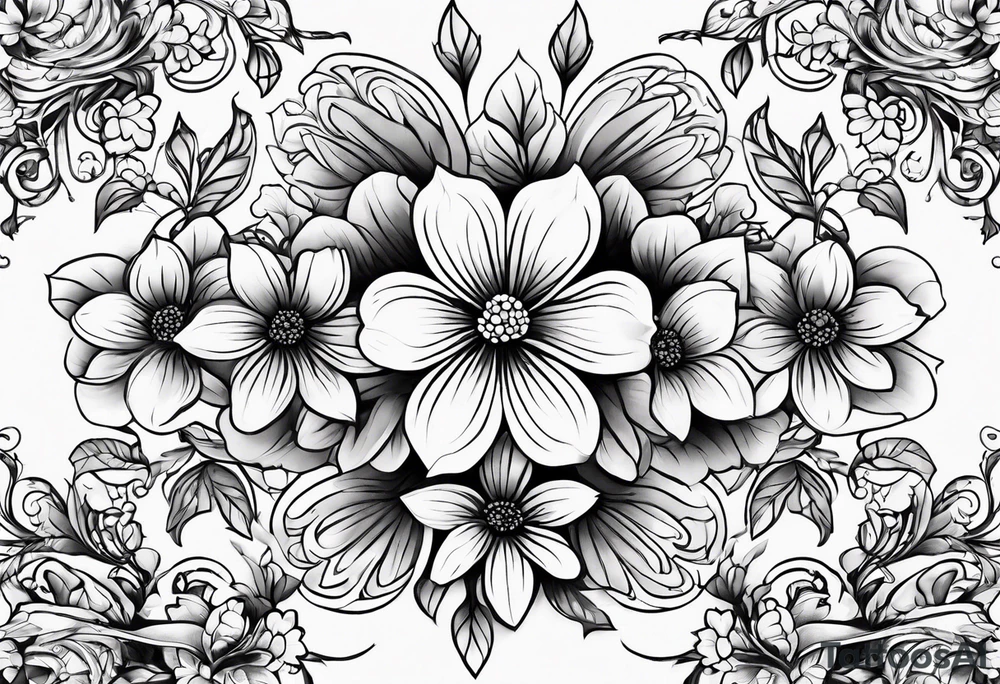 Small micro flower tattoo idea