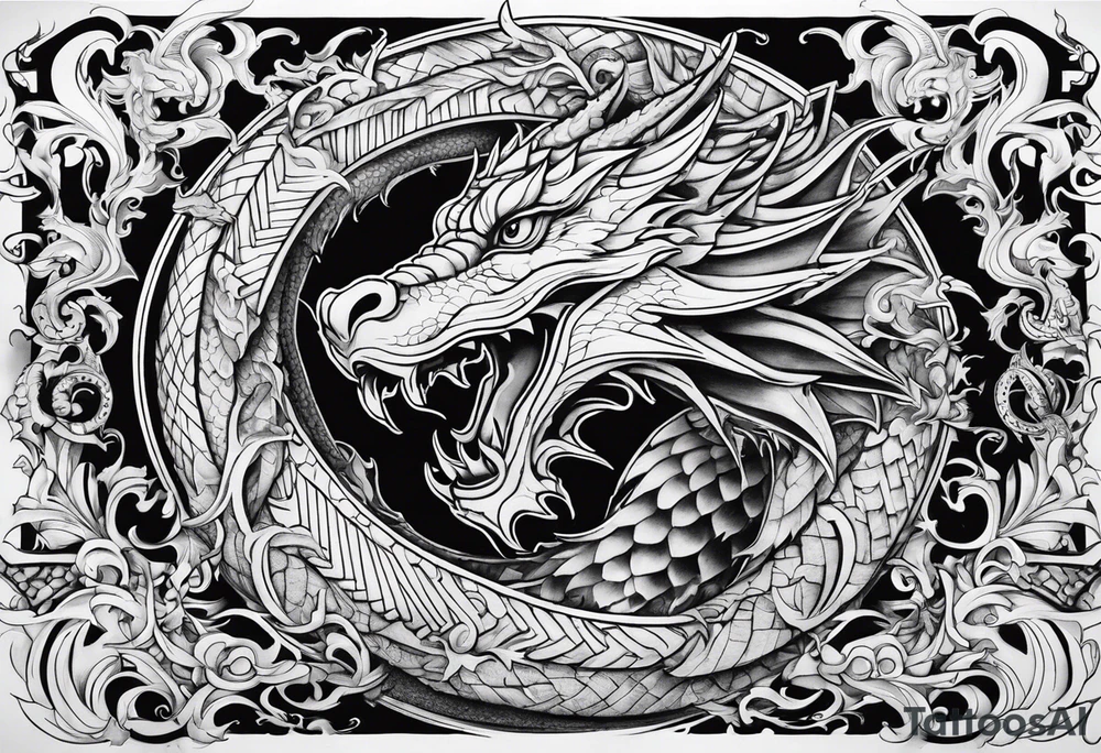 roaring dragons tattoo idea