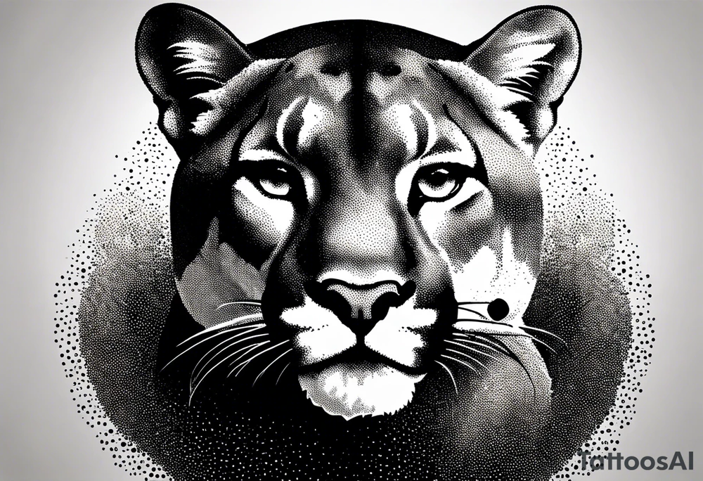 mountain lion head tattoo idea