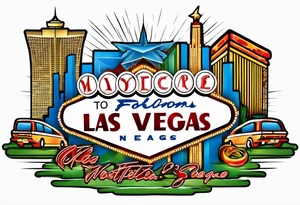 Las Vegas sign with a border tattoo idea