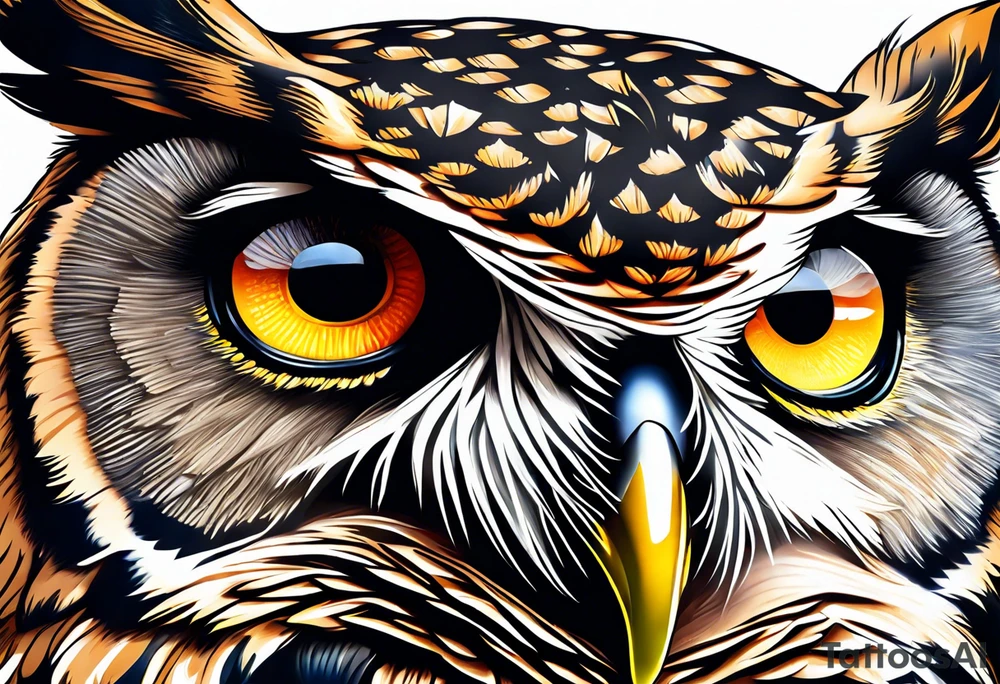 Owl with eyes tattoo idea