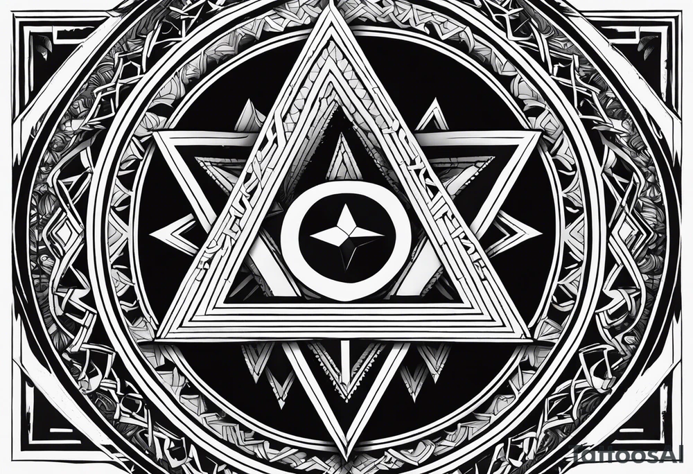 Its a pagan charm of the tetragrammaton to represent powerful the connection God is to Rebecca Sierra as a chosen one designed by God himself with female flair and simple tattoo idea