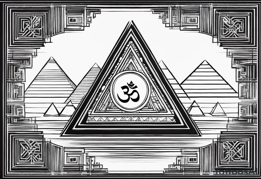 Om symbol with pyramids tattoo idea