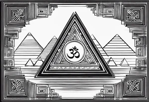 Om symbol with pyramids tattoo idea