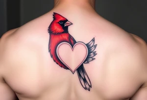 red cardinal with a heart tattoo idea