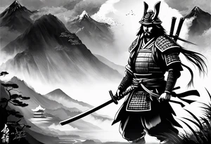 Samurai theme tattoo masculine with out a samurai tattoo idea