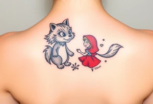 Little red riding hood nursery rhyme big bad wolf tattoo idea