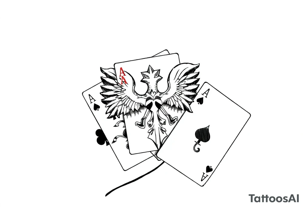 Poland symbol and poker cards Add casino money to it. tattoo idea