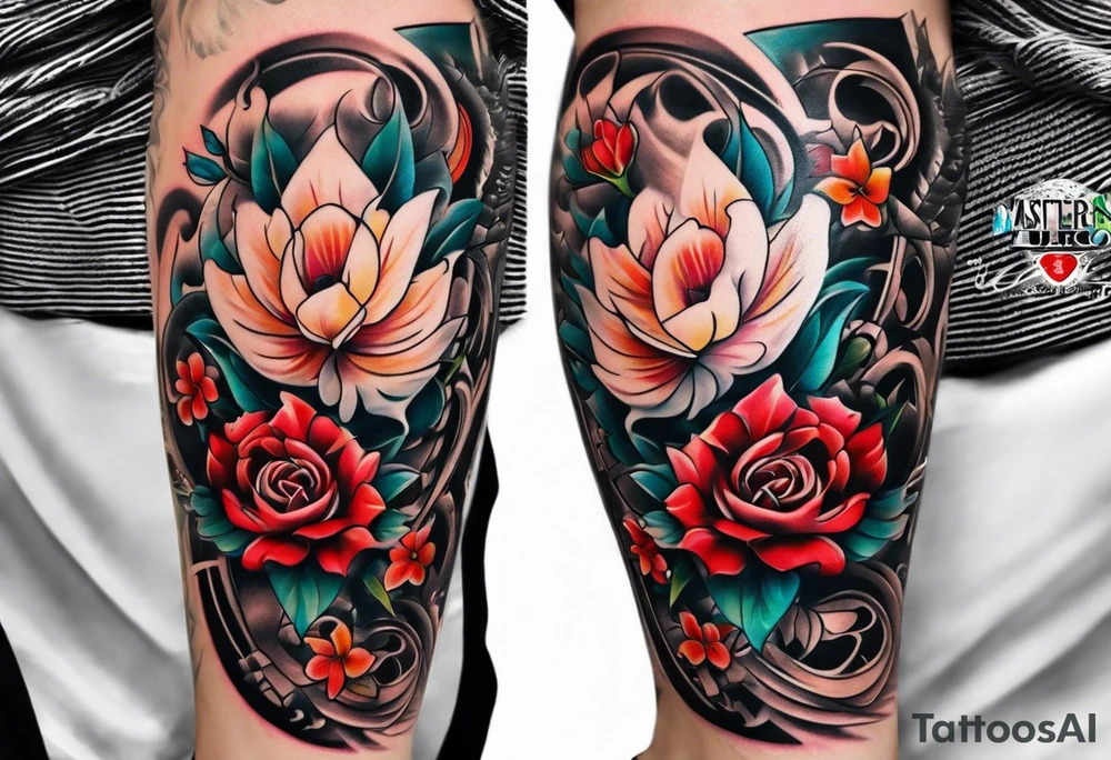 leg sleeve tattoo idea