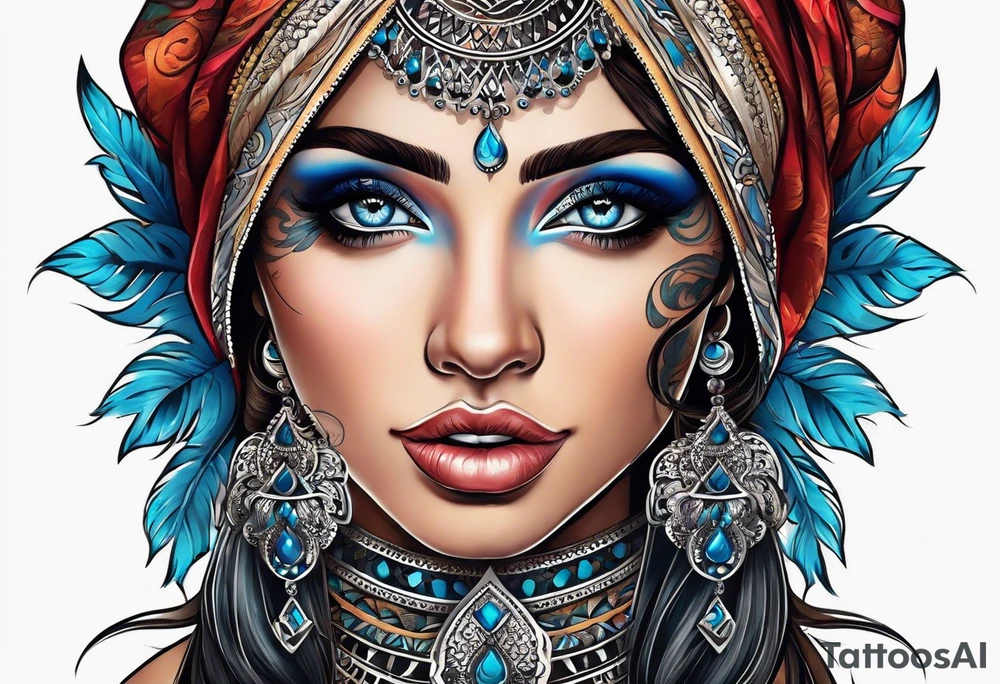 Gitana with blue eyes tattoo idea