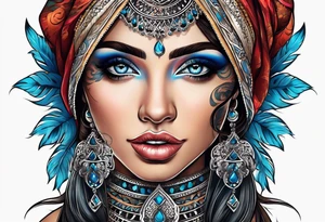 Gitana with blue eyes tattoo idea
