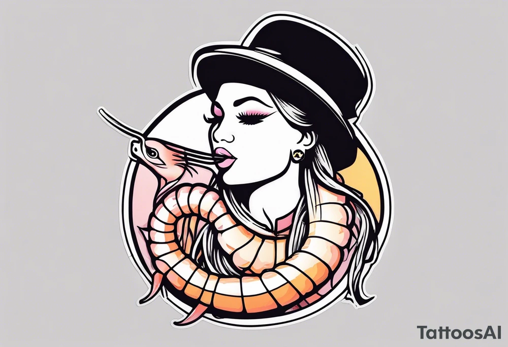 Shrimp in a pimp costume tattoo idea