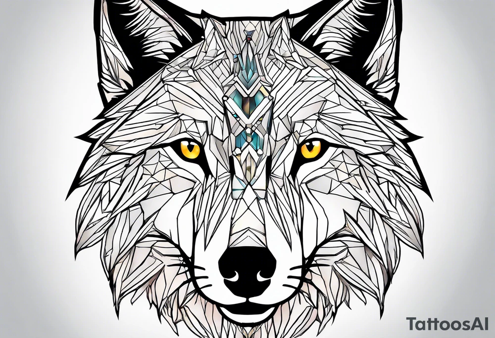 Constellation, animal wolf snow , géométric tattoo idea