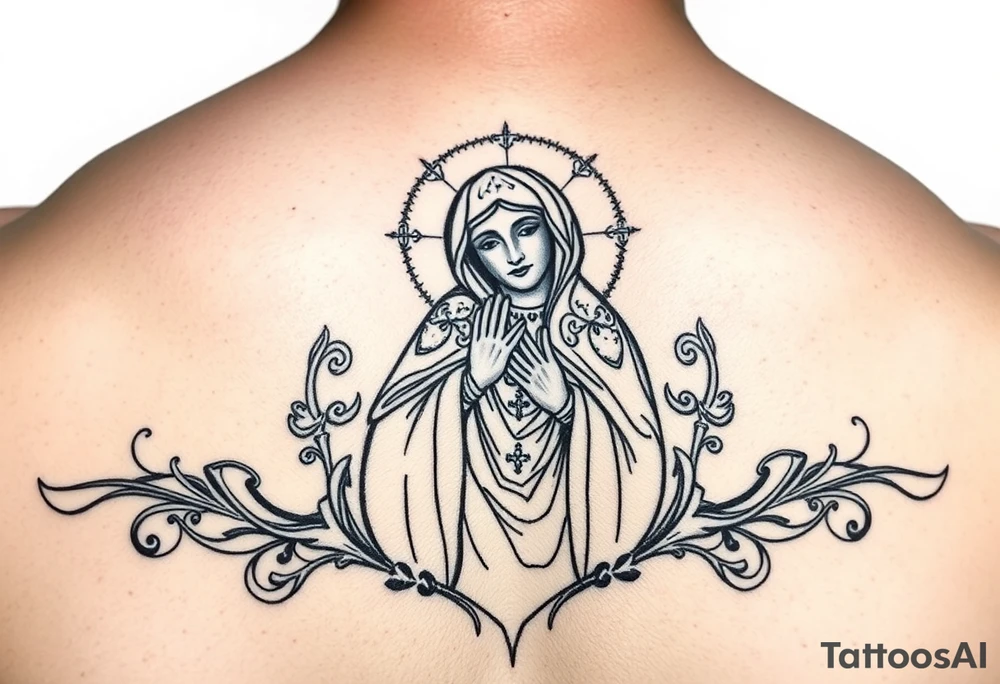 Russian orthodox tattoo icon Madonna of kazan tattoo idea