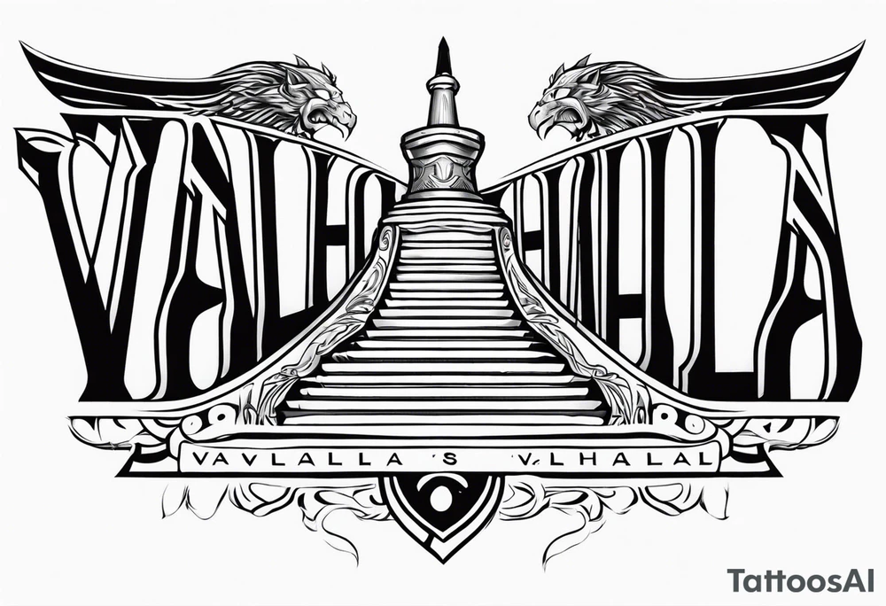 Valhalla steps sword tattoo idea
