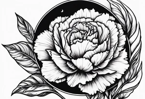 Carnation with
 moon background tattoo idea
