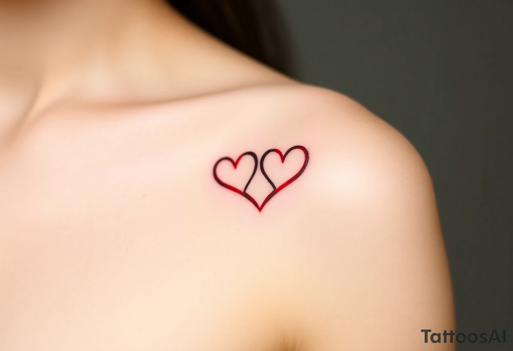 A fiery infinity symbol with red hearts tattoo idea