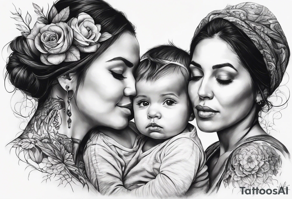 Maman et ses deux bébés tattoo idea