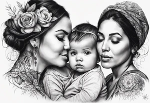 Maman et ses deux bébés tattoo idea