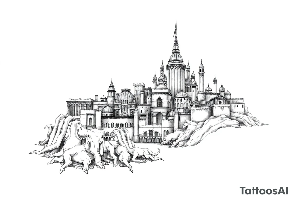 city of 
Atlantis tattoo idea