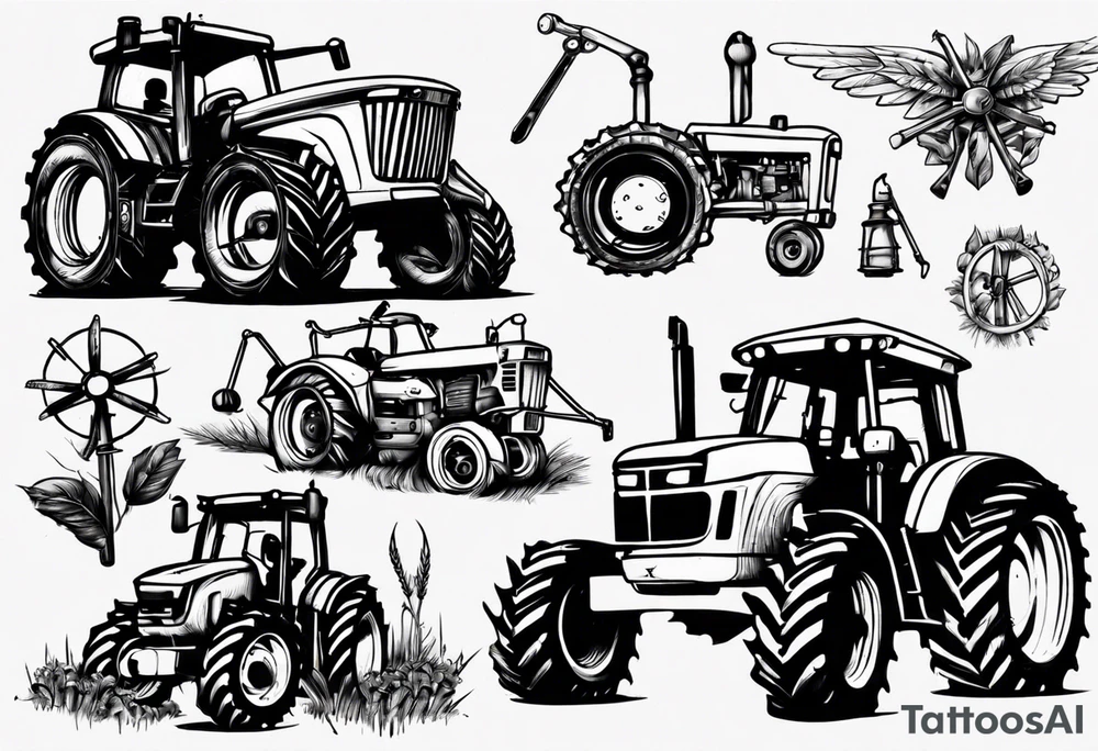 Farm equipment tattoo idea