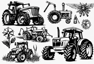 Farm equipment tattoo idea