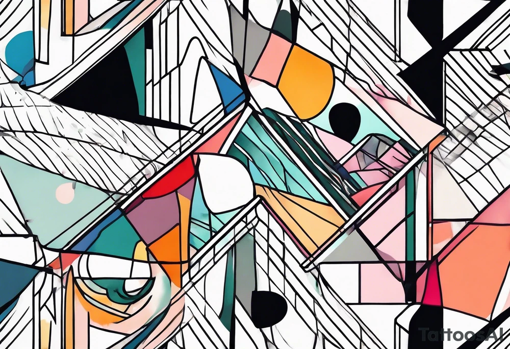 abstract line artwork tattoo idea