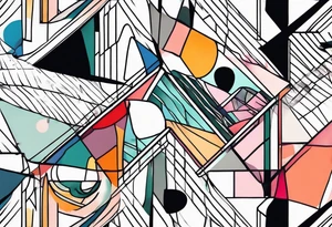 abstract line artwork tattoo idea
