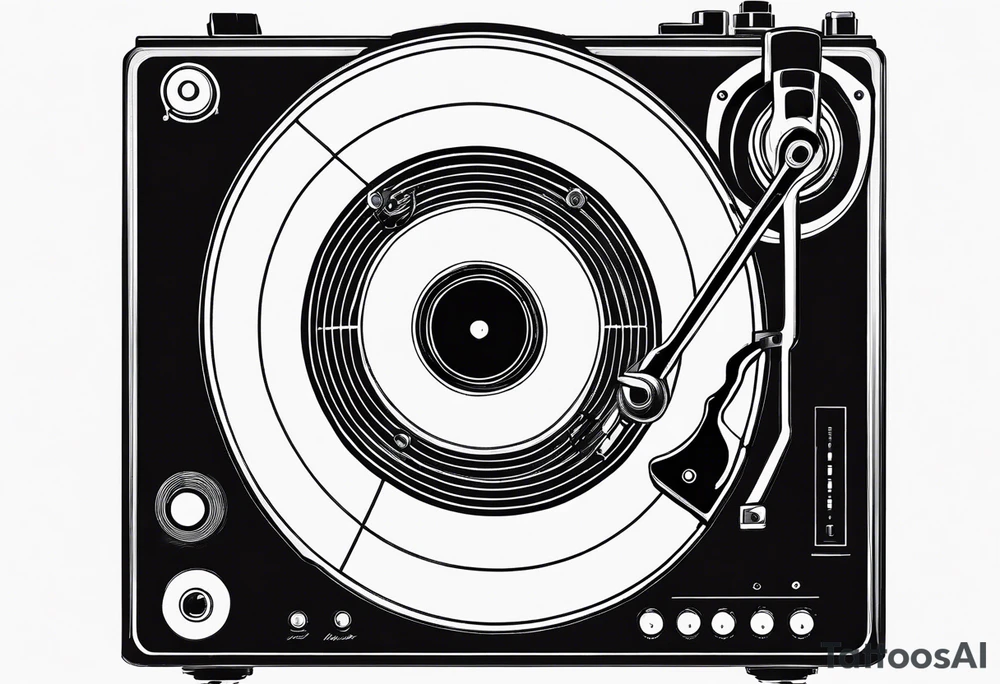 Recordplayer finline art minimalistic tattoo idea