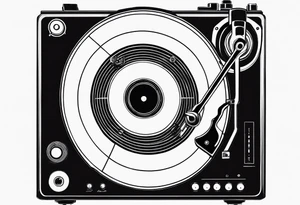 Recordplayer finline art minimalistic tattoo idea