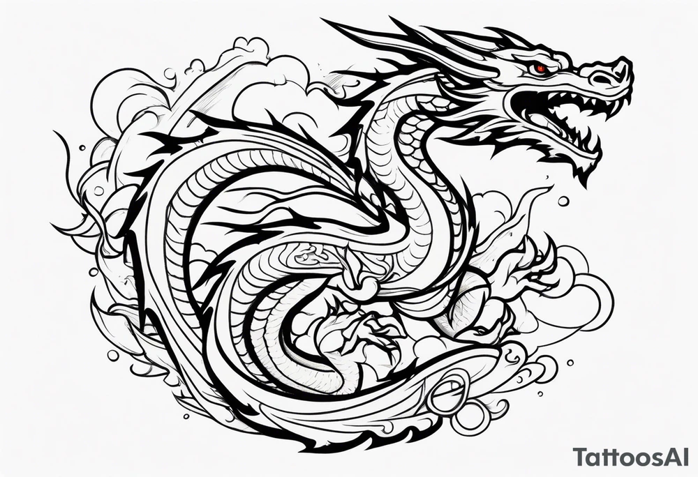Flying dragon tattoo idea