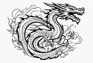 Flying dragon tattoo idea